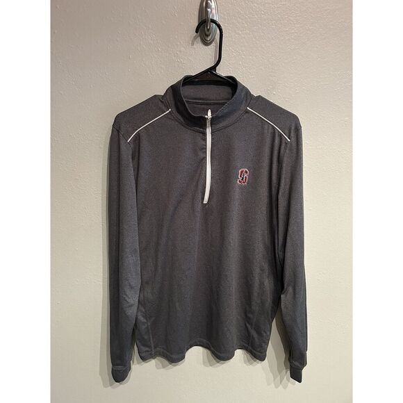 Stanford Cardinals Johnnie O Mens Small Gray 1/4 Zip Pullover Long Sleeve Golf - Picture 1 of 6